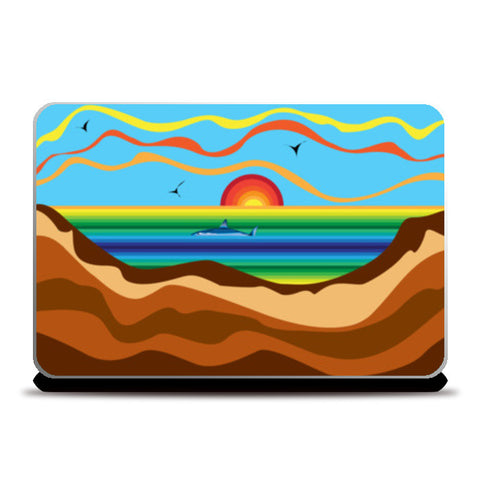 Sunset by the beach ! Laptop Skins