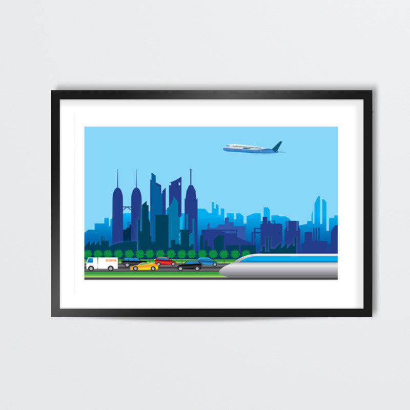 Cityscape Illustration Wall Art