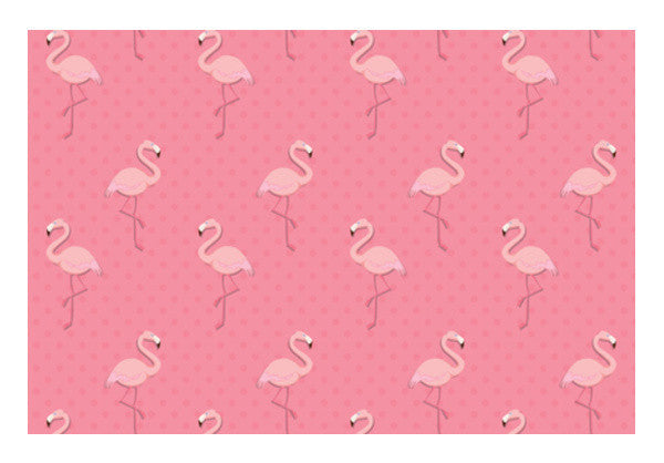 Pink - Dots With Flamingo Art PosterGully Specials