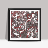 Red and Black Square Art Prints