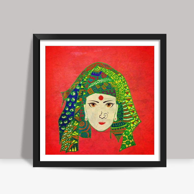 Turban Chic Zenscrawl Square Art Print | Meghnanimous