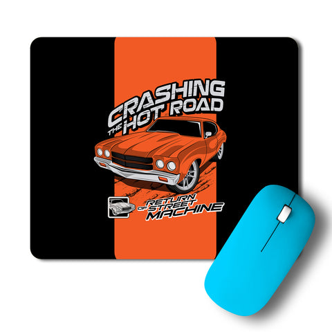 Crashing The Hot Roads Cool Car Artwork Mousepad