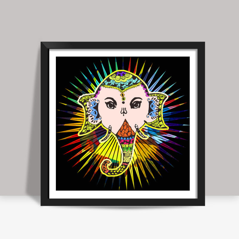 Lord Ganesha The Supreme!! Square Art Prints