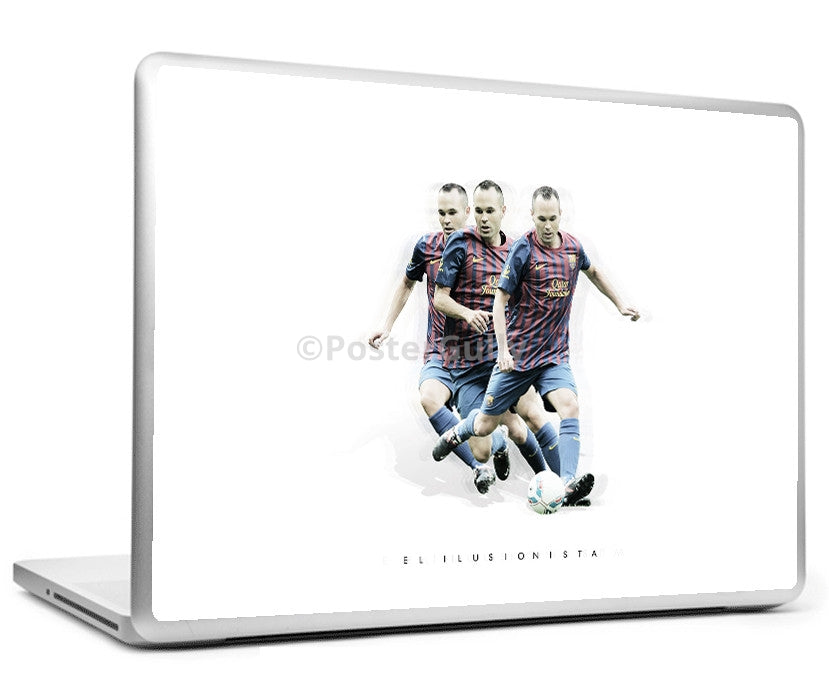 Laptop Skins, Andrés Iniesta Barcelona F.C. Minimal Art Laptop Skin, - PosterGully