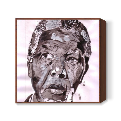 Nelson Mandela was a leader with a huge fan-following Square Art Prints