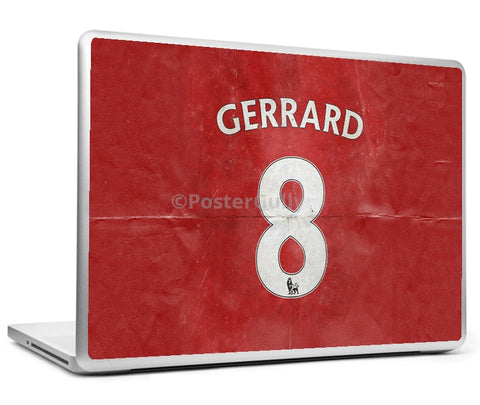 Laptop Skins, Gerrard No. 8 Minimal Football Art Laptop Skin, - PosterGully