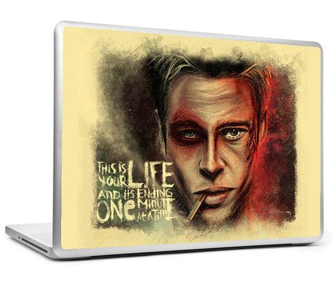 Laptop Skins, Fight Club Brad Pitt Artwork Laptop Skin, - PosterGully