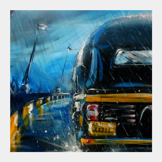 Square Art Prints, Indian Monsoon | Painting Square Art Prints