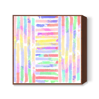 Abstract Watercolor stripes Square Art Prints