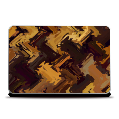 Brown  Abstract Retro  Zig Zag Pattern Laptop Skins
