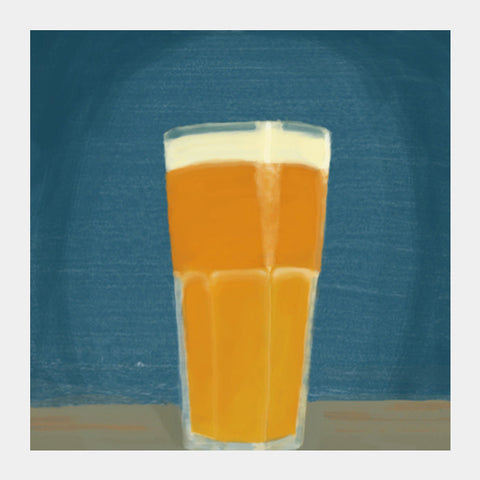 Blonde Beer blue bg Square Art Prints