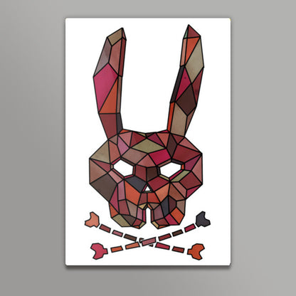 Mesh Bunny Skull (White BG) Wall Art