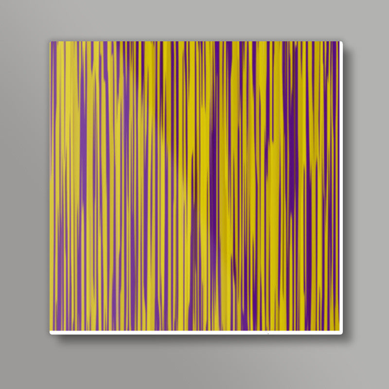 Abstract Yellow Purple Stripes Pattern Background Square Art Prints