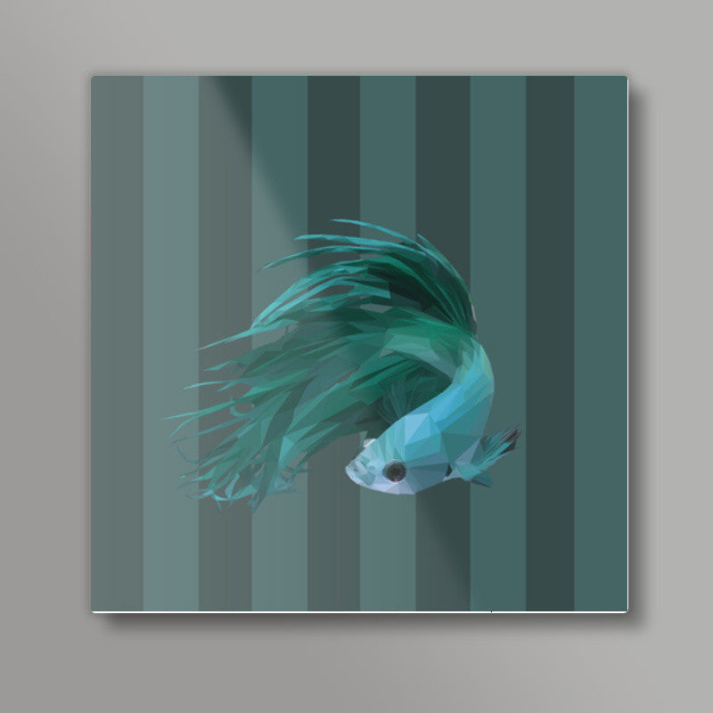 Blue Fish Square Art Prints