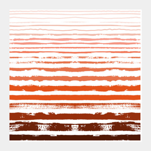 Uneven Orange Stripes Square Art Prints