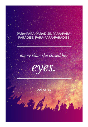 Paradise - Coldplay Wall Art