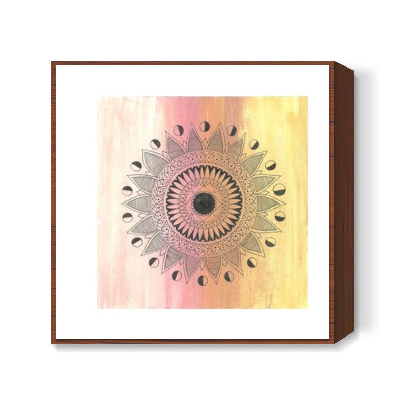 Mandala symmetry zen Square Art Prints