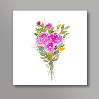 Floral Art Watercolor Bouquet Painting Square Art Prints