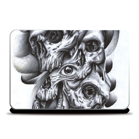 skull inside out abstract modern art Laptop Skins