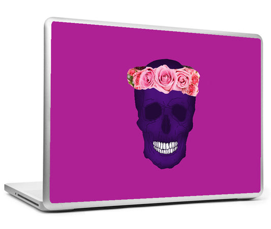 Laptop Skins, Crown Of Roses - Skull Artwork Laptop Skin, - PosterGully