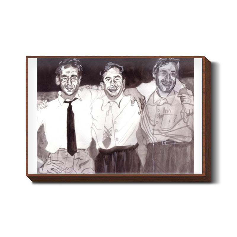 Bollywood superstars Dilip Kumar, Raj Kapoor and Dev Anand captured in a single frame Wall Art