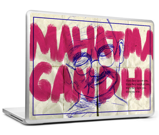 Laptop Skins, Mahatma Gandhi - Laugh - Quote Laptop Skin, - PosterGully