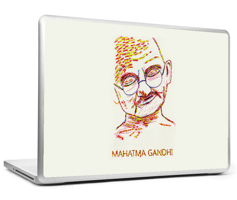 Laptop Skins, Mahatma Gandhi - Yellow Modern Art Laptop Skin, - PosterGully