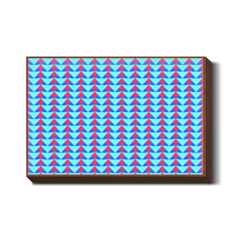 Trippy Triangles | Cyan Red Wall Art