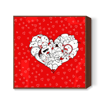 Happymess | Doodle | Love Square Art Prints