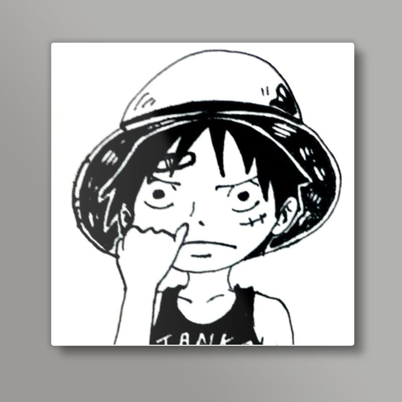 Chibi Luffy One Piece Square Art Prints