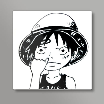 Chibi Luffy One Piece Square Art Prints