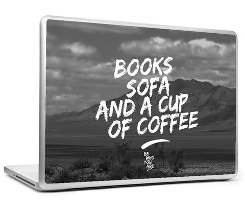 Laptop Skins, Books Sofa And Coffee #bewhoyouare Laptop Skin, - PosterGully