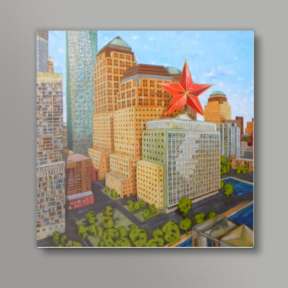 the red star Square Art Prints