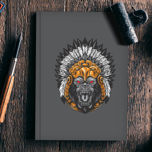 Gorilla Wearing Aztec Headdress Notebook