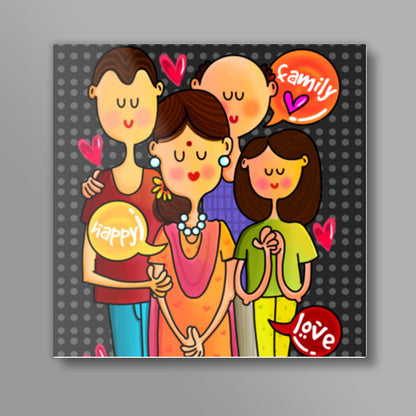 Happy Family Square Art Prints