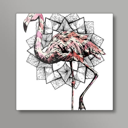 Flamingo Fractals Square Art | Lotta Farber