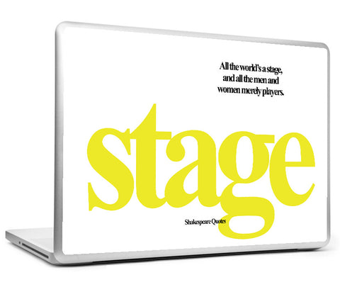 Laptop Skins, World Is A Stage Shakespeare Quotes Laptop Skin, - PosterGully