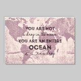 Motivational Quote World Map Stick Ons