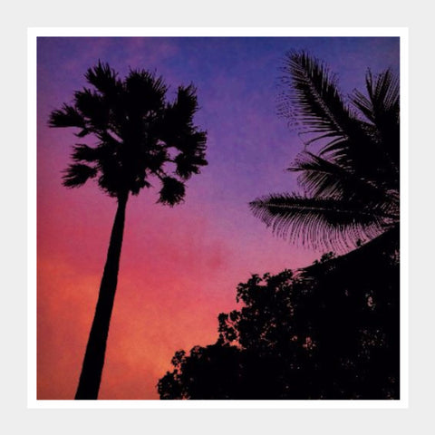 Square Art Prints, A Silhouette Against Candy Colored Sky Square Art | By Prajakta Rao, - PosterGully