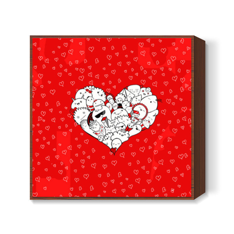 Happymess | Doodle | Love Square Art Prints