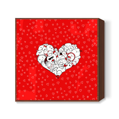 Happymess | Doodle | Love Square Art Prints