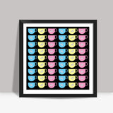 Trendy Cups Silhouette Design Pattern Background Wall Illustration Square Art Prints