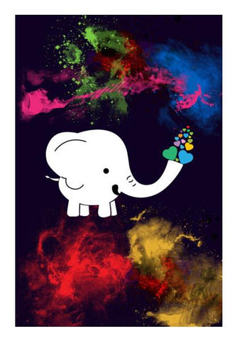 PosterGully Specials, White baby elephant Wall Art