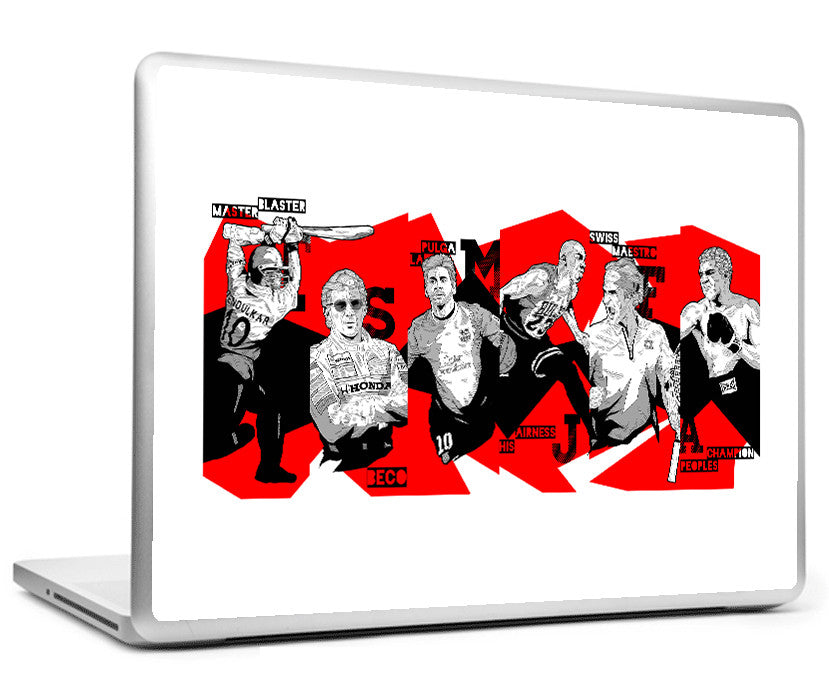 Laptop Skins, Sports Legends Red & Black Laptop Skin, - PosterGully