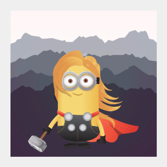 Square Art Prints, Minion Thor Square  Art