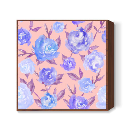 Blue Watercolour Roses Square Art Prints