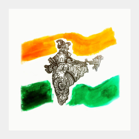 Square Art Prints, Republic Day Square Art Prints