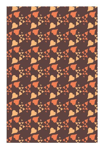 PosterGully Specials, Brown Hearts Pattern Wall Art