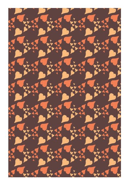 Brown Hearts Pattern Art PosterGully Specials