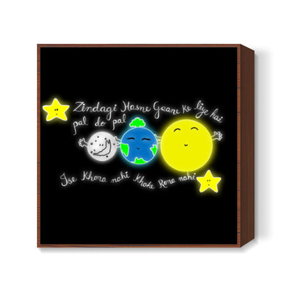 Cute Positive Doodle Square Art Prints